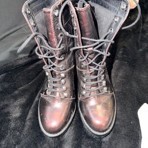 Urban Outfitters Plum/Burgundy Lace-Up Boots